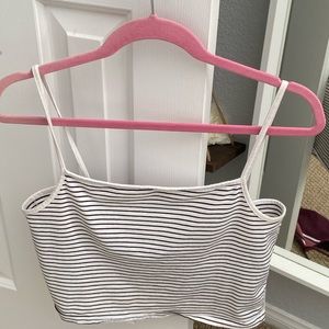 cotton in striped tank top